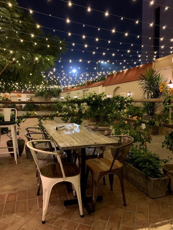The garden terrace at Rosemary Cafe