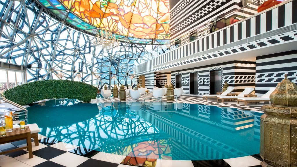 The swimming pool at Mondrian Doha