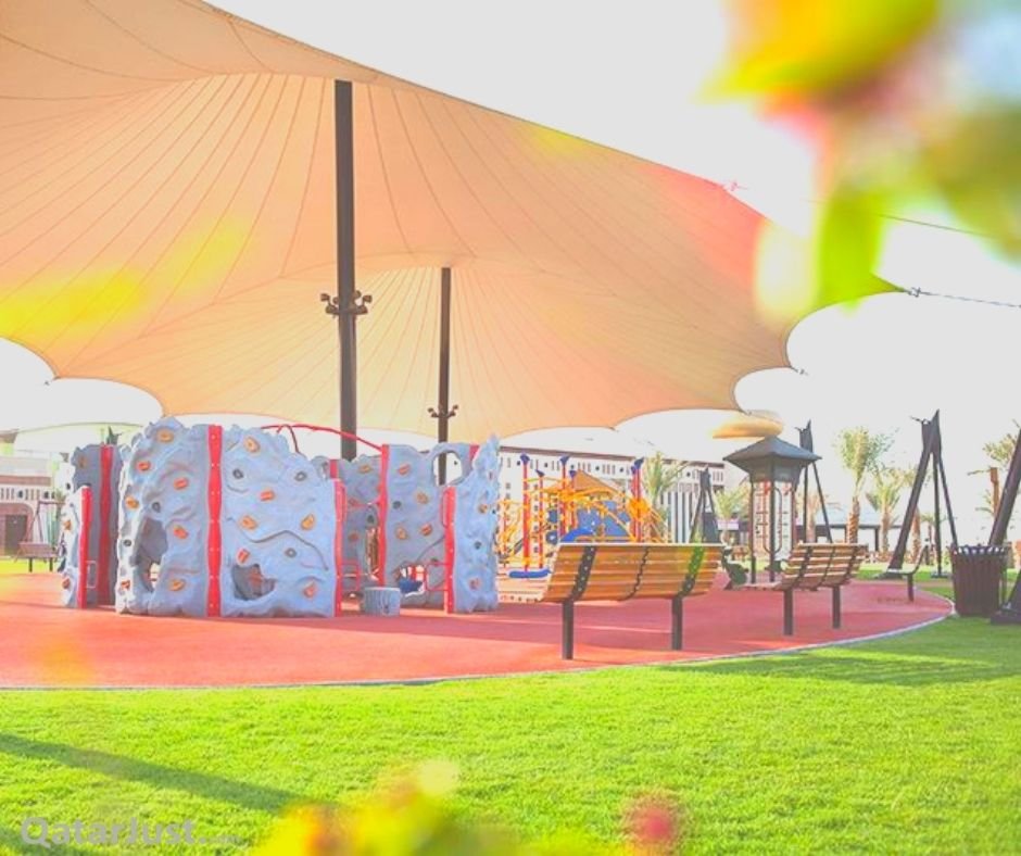 Covered seating areas Barzan Park Doha Qatar