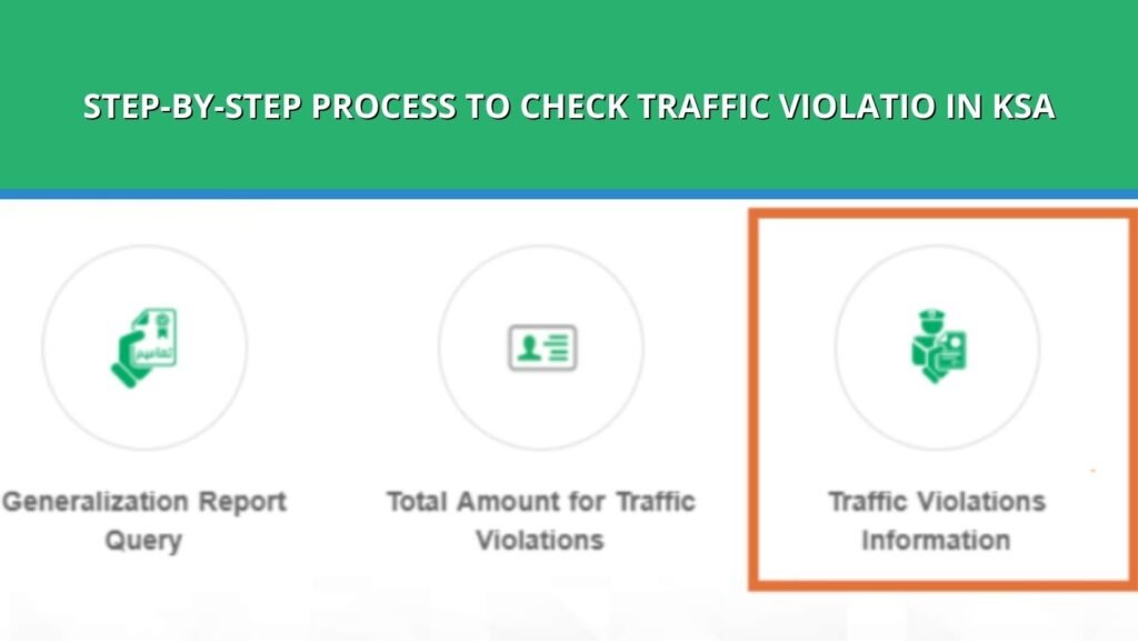 Step-by-step process to check traffic violatio in KSA