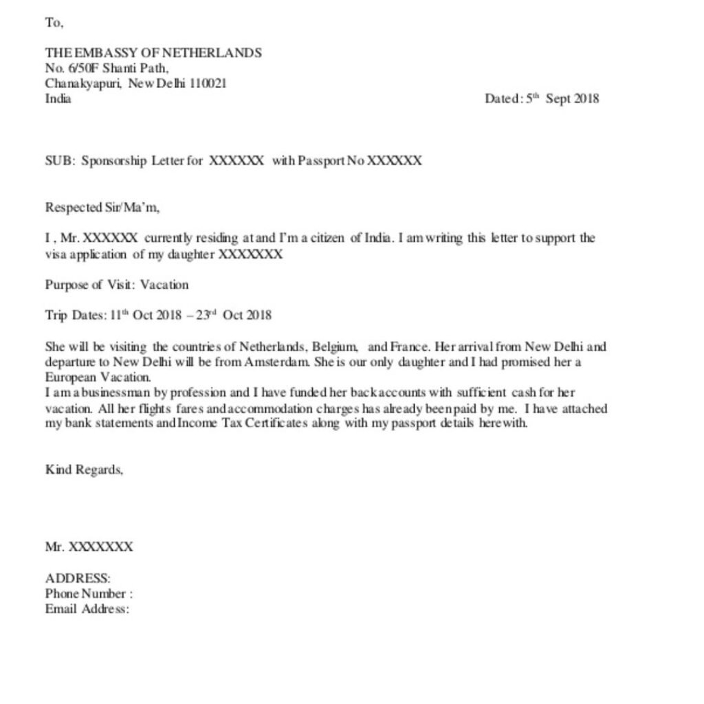 invitation letter of accommodation of schengen visa